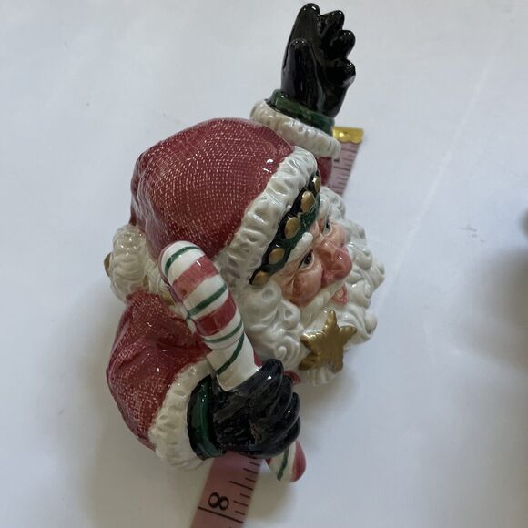 Retired FITZ & FLOYD "SNOW BUSINESS" SANTA‎ CLAUS CHRISTMAS CANDY JAR Cookie- - Picture 8 of 13